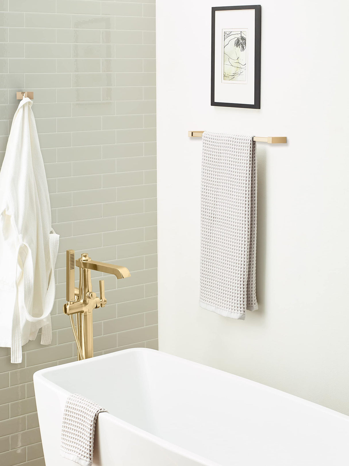 Amerock BH36080CZ Champagne Bronze Single Robe Hook 7/8 in. (22 mm) Length Towel Holder Monument Towel Hook for Bathroom Bathroom Hardware Bath Accessories