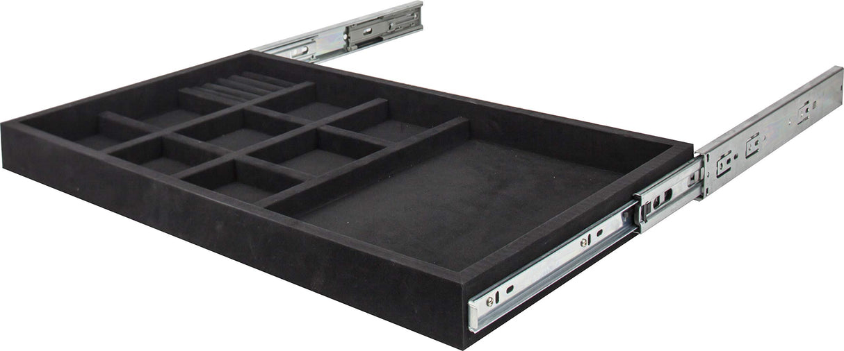 Hardware Resources JD1-24R-BL Black Felt 10-Compartment Jewelry Organizer Drawer