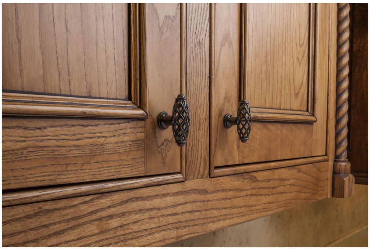 Jeffrey Alexander 749DACM 2-5/16" Overall Length Gun Metal Birdcage Tuscany Cabinet "T" Knob