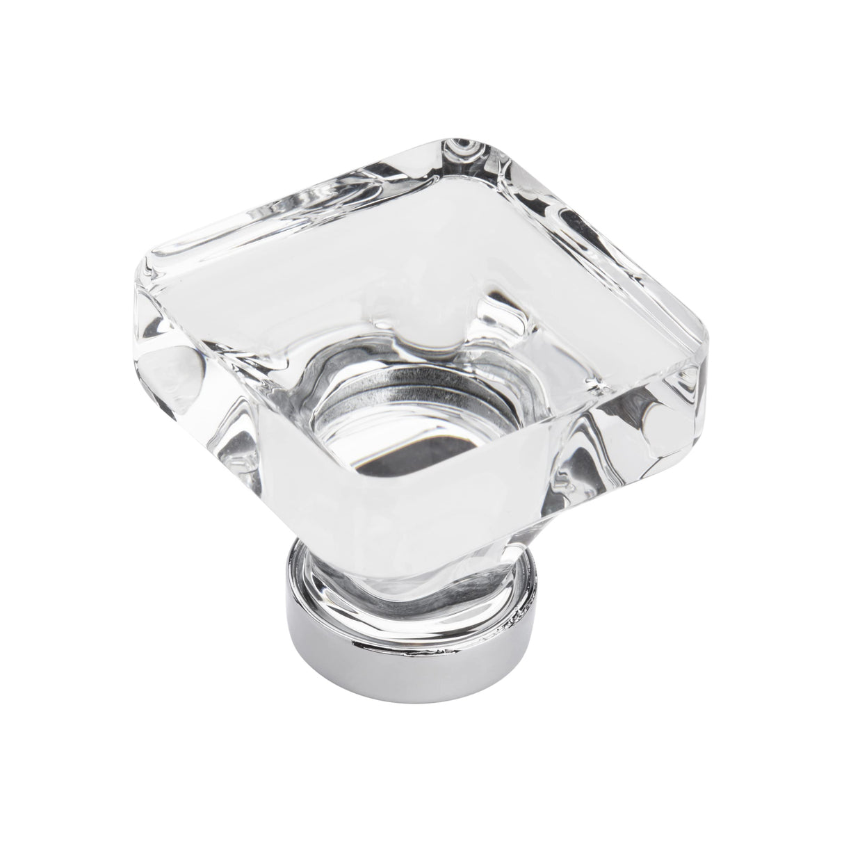 US title : Amerock Cabinet Knob Clear/Polished Chrome 1-3/8 inch (35 mm) Length Glacio 1 Pack Drawer Knob Cabinet Hardware| Aluminum, Glass
