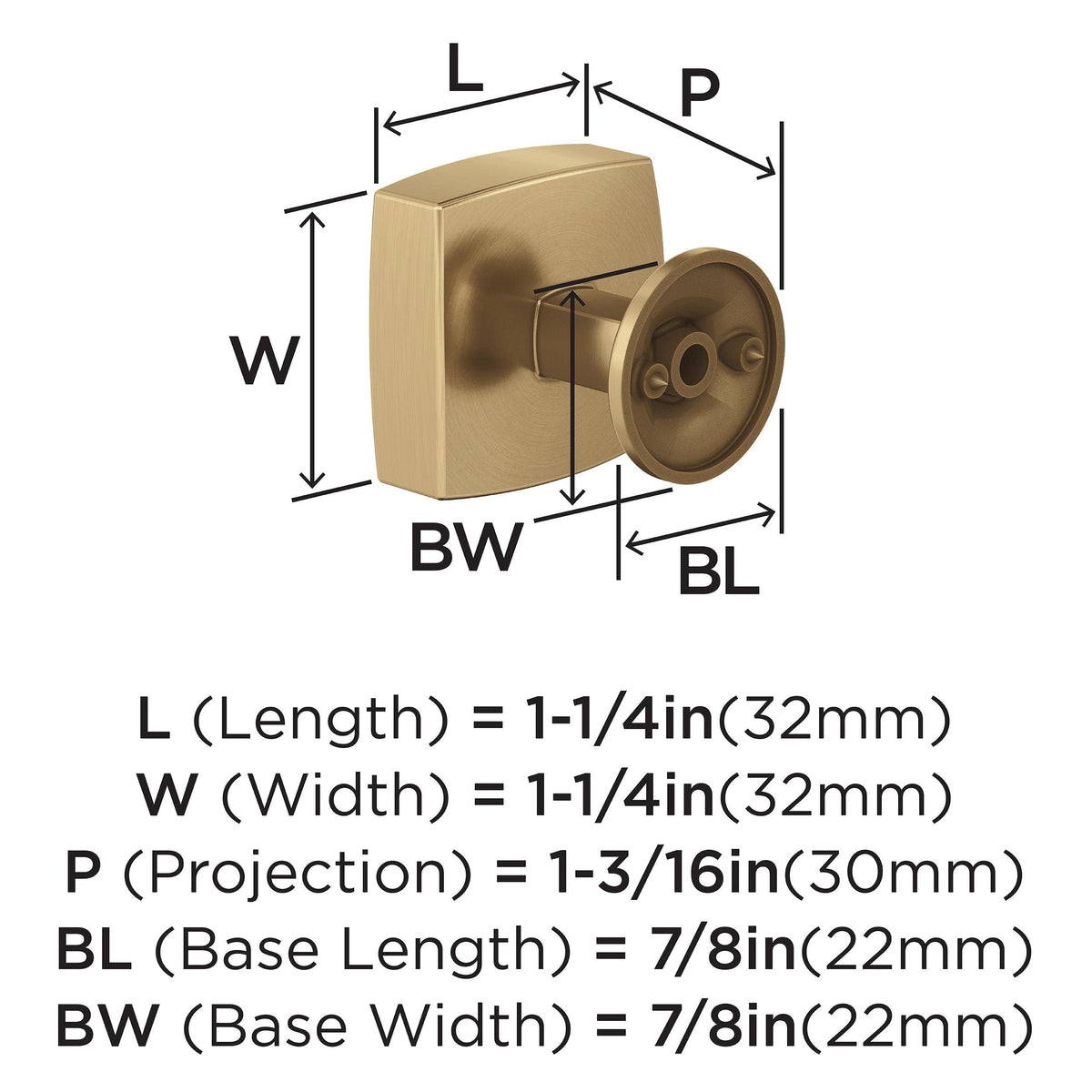 Amerock BP37101CZ Everett Knob, Champagne Bronze