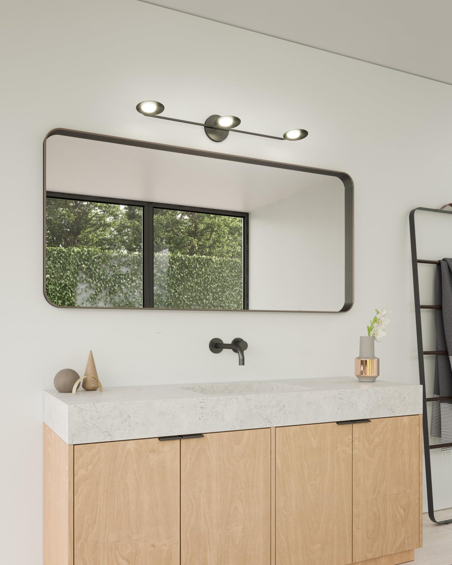Kuzco VL90133-BK ROTAIRE 33" THREE HEAD VANITY BLACK 21W 120VAC WITH LED DRIVER 3000K 90CRI