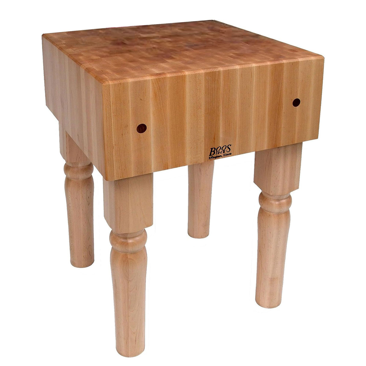 John Boos AB01 Large Maple Wooden Cutting Board 18 x 34 Inches with 10 Inch Thickness End Grain Square Tabletop Block for Kitchen Cooking AB BLOCK 18X18X10-
