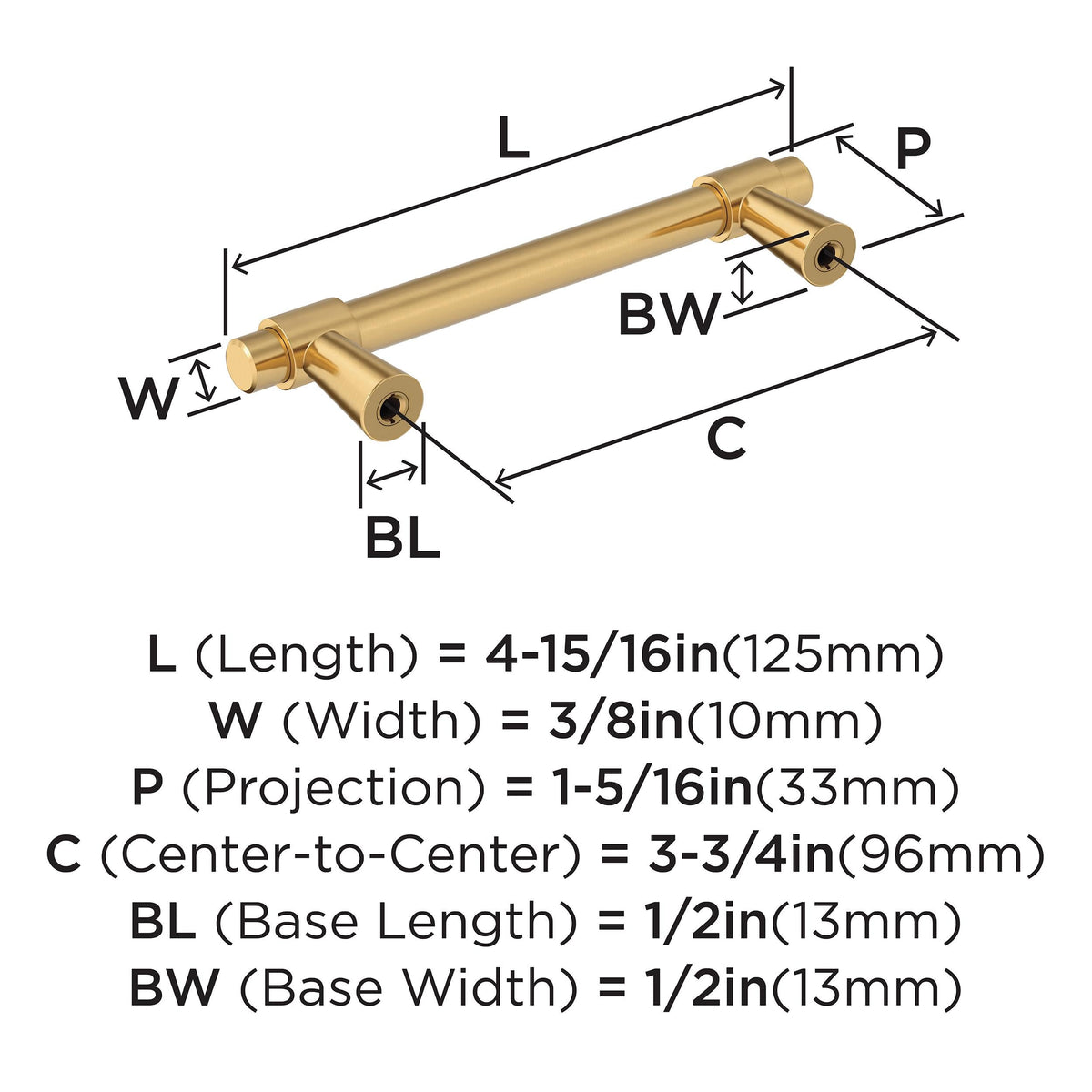 Amerock Cabinet Pull Champagne Bronze 3-3/4 inch (96 mm) Center-to-Center Destine 1 Pack Drawer Pull Cabinet Handle Cabinet Hardware