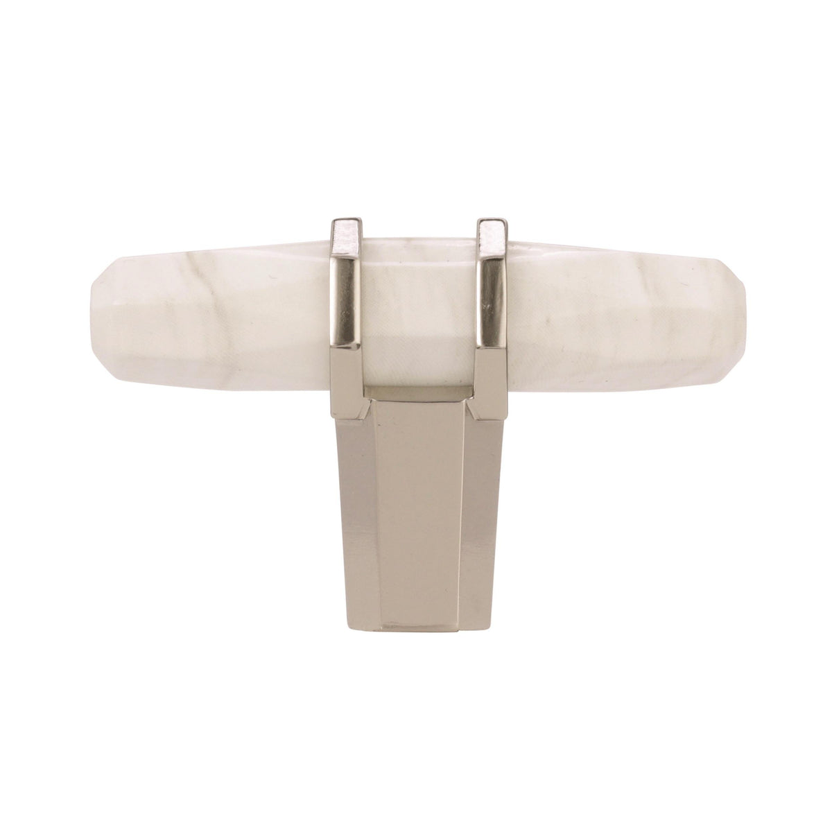 Amerock Cabinet Knob Marble White/Polished Nickel 2-1/2 inch (64 mm) Length Carrione 1 Pack Drawer Knob Cabinet Hardware