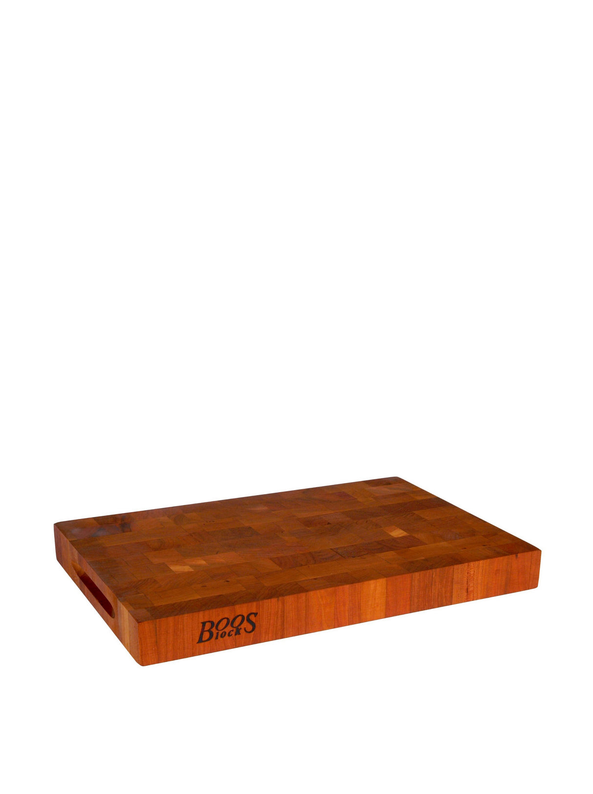 John Boos CHY-CCB1812-175 1 3/4" Thick Cherry Chopping Block - Reversible with Hand Grips 18X12X1.75 CHY- END GR-GRIPS