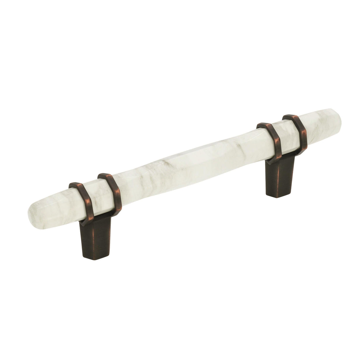 Amerock Cabinet Pull Marble White/Oil-Rubbed Bronze 3-3/4 inch (96 mm) Center to Center Carrione 1 Pack Drawer Pull Drawer Handle Cabinet Hardware