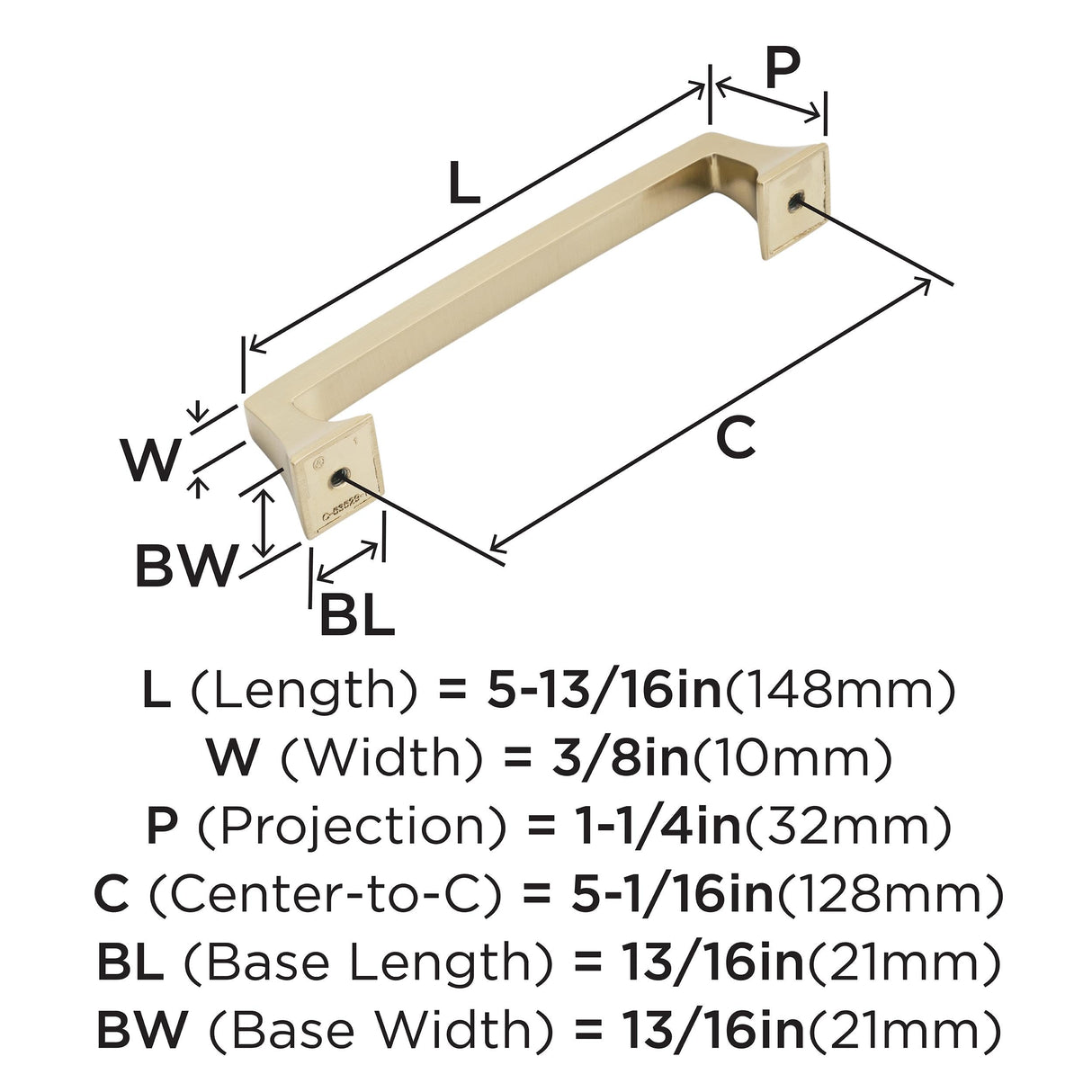 Amerock Cabinet Pull Champagne Bronze 5-1/16 inch (128 mm) Center to Center Mulholland 1 Pack Drawer Pull Drawer Handle Cabinet Hardware, Champagne Bronze