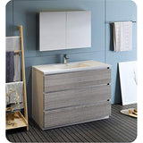 Fresca FVN9348HA Fresca Lazzaro 48" Glossy Ash Gray Free Standing Modern Bathroom Vanity w/ Medicine Cabinet
