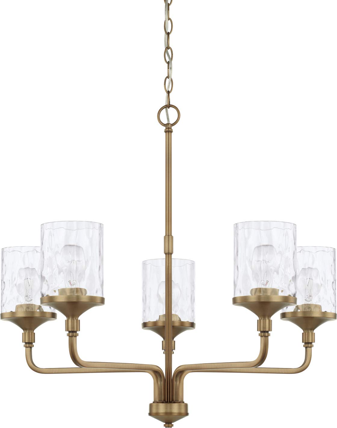 Capital Lighting 428851AD-451 Colton 5 Light Chandelier Aged Brass