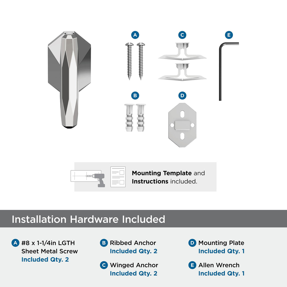 Amerock BH3604026 Chrome Single Robe Hook 3-7/16 in. (87 mm) Length Towel Holder St. Vincent Towel Hook for Bathroom Bathroom Hardware Bath Accessories