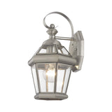 Livex Lighting 2061-91 Outdoor Wall Lantern with Clear Flat Glass Shades, Brushed Nickel
