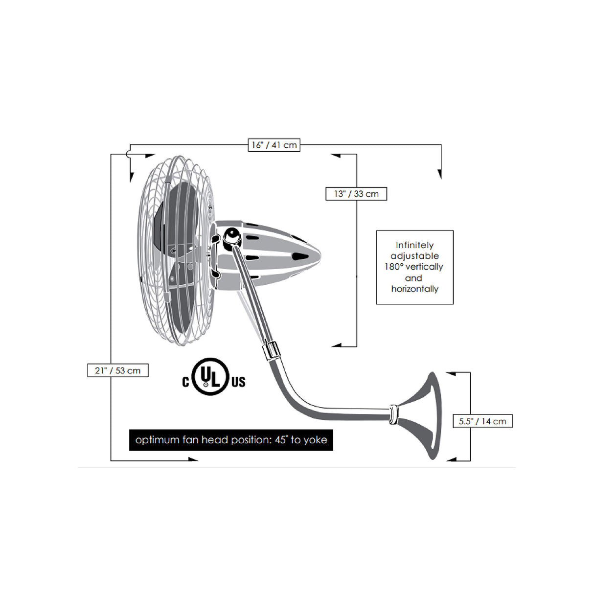 Matthews Fan BP-PB-MTL Bruna Parede wall fan in Polished Brass finish.