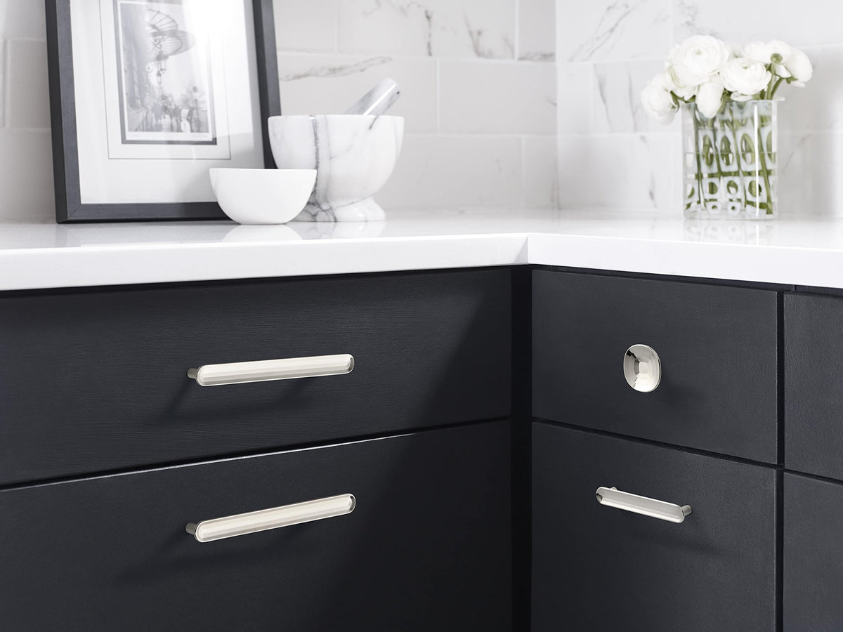 Amerock Cabinet Pull Polished Nickel 6-5/16 inch (160 mm) Center to Center Concentric 1 Pack Drawer Pull Drawer Handle Cabinet Hardware