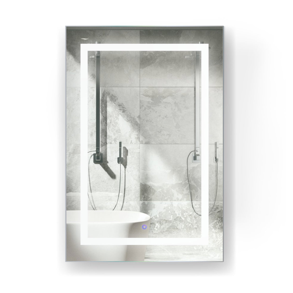 Krugg Icon 2436 Icon Collection Icon2436 24" x 36" Rectangle LED Bathroom Mirror with Defogger and Dimmer