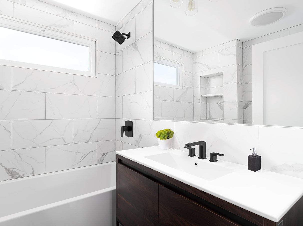 Gerber D304170BS Tribune Two Handle Widespread Bathroom Faucet - Satin Black