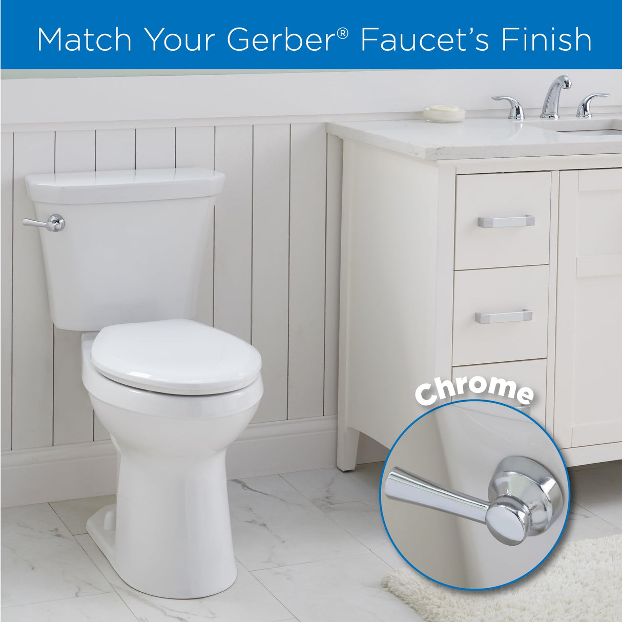 Gerber GA70036054 Chrome Universal Tank Levers