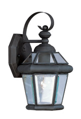 Livex Lighting 2061-04 Outdoor Wall Lantern with Clear Flat Glass Shades, Black