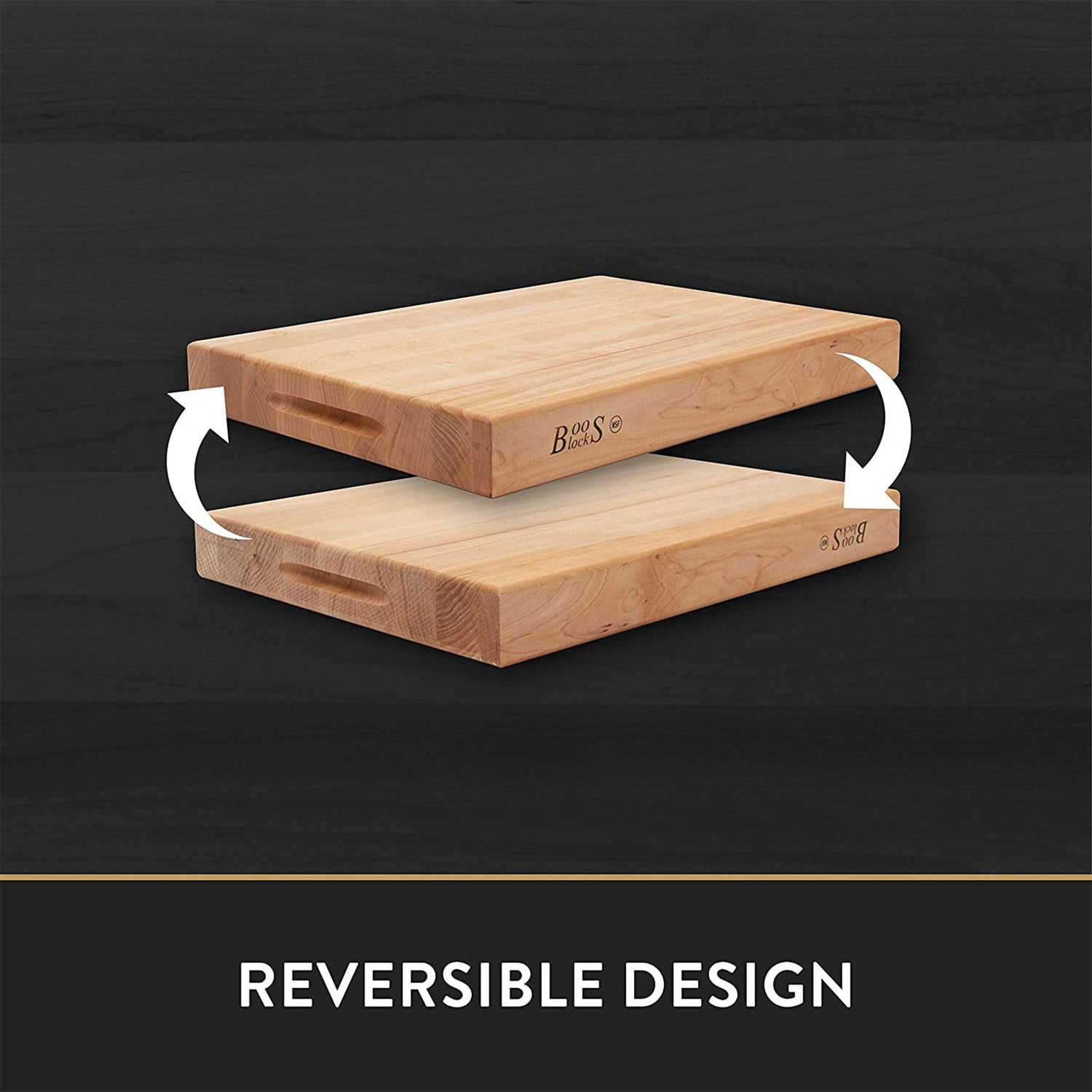 John Boos RA02 Maple Wood Cutting Board for Kitchen Prep 20 Inches x 15 Inches, 2.25 Thick Reversible End Grain Rectangular Charcuterie Block 20X15X2.25 MPL-EDGE GR-REV-GRIPS-