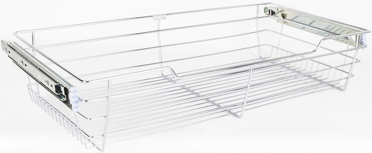 Hardware Resources POB1-14296CH Chrome Closet Pullout Basket with Slides 14"D x 29"W x 6"H