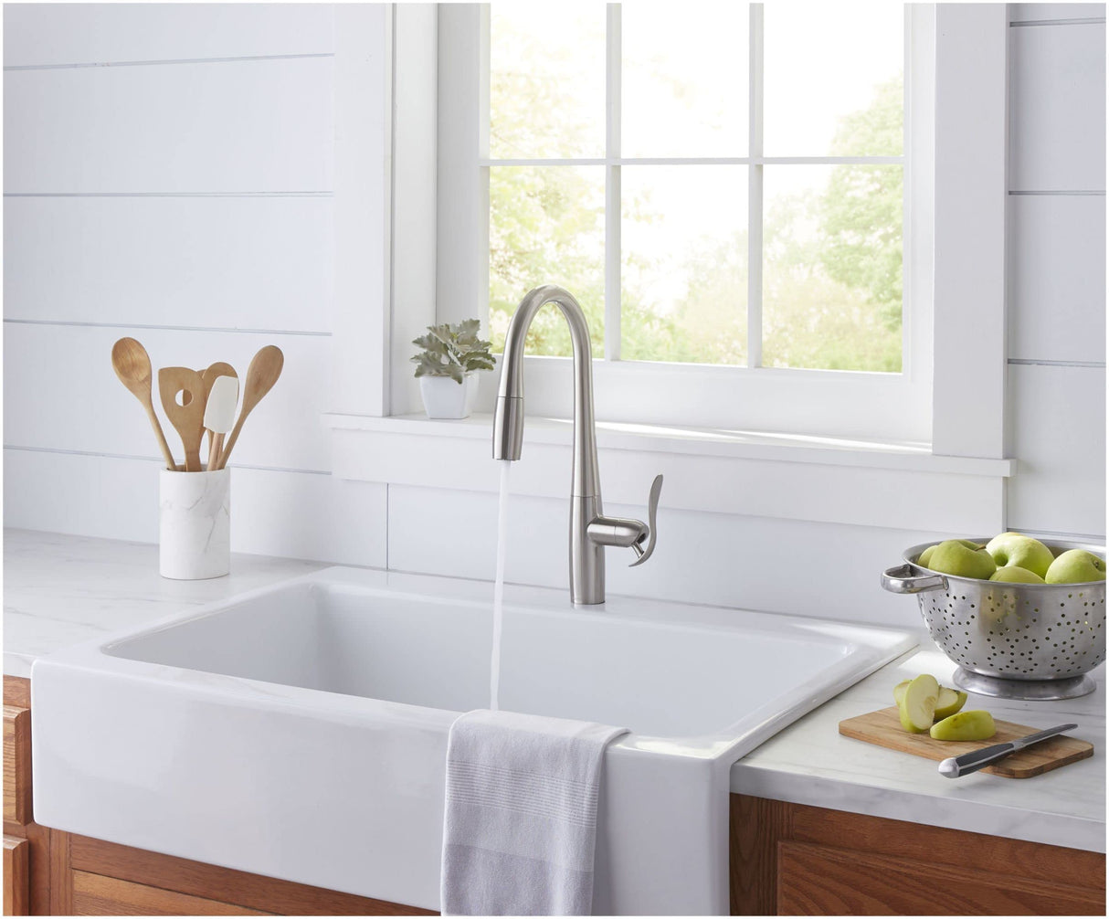 Gerber D454012 Chrome Selene Single Handle Pull-down Kitchen Faucet