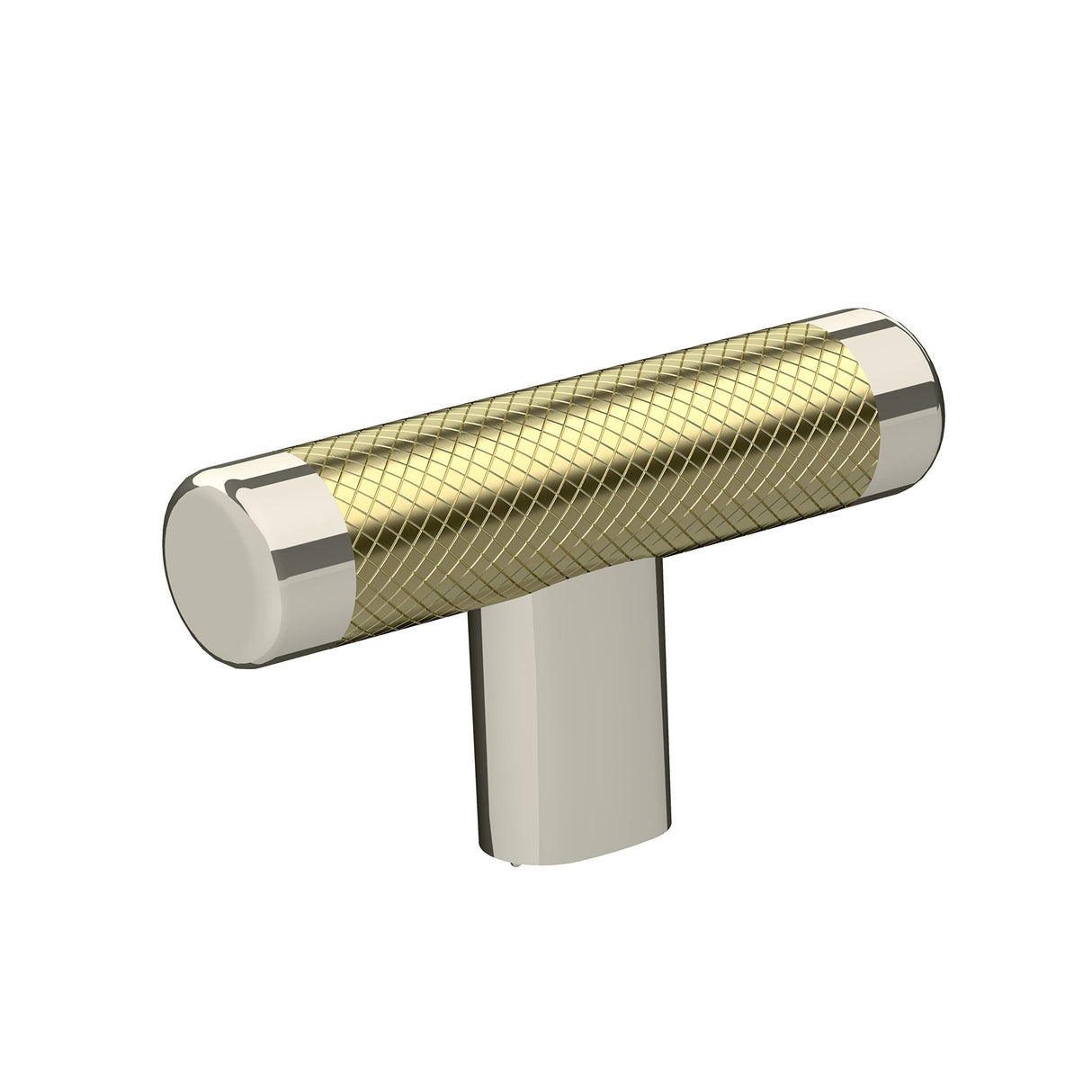 Amerock Cabinet Knob Polished Nickel/Golden Champagne 2-5/8 inch (67 mm) Length Esquire 1 Pack Drawer Knob Cabinet Hardware