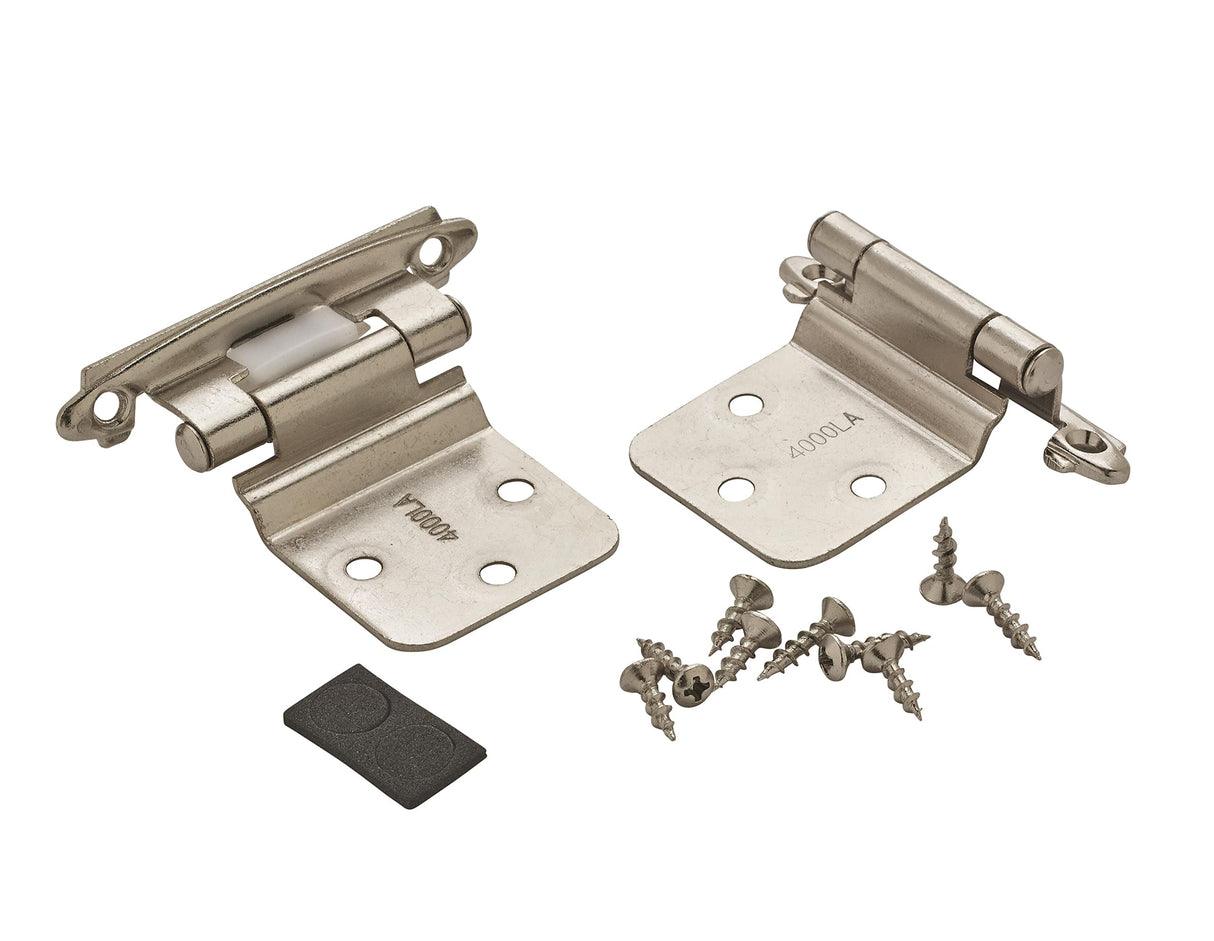 Amerock Cabinet Hinge Variable Overlay Hinge with Reverse Bevel Polished Chrome 2 Pack Self-Closing Hinge Face Mount Hinge Cabinet Door Hinge