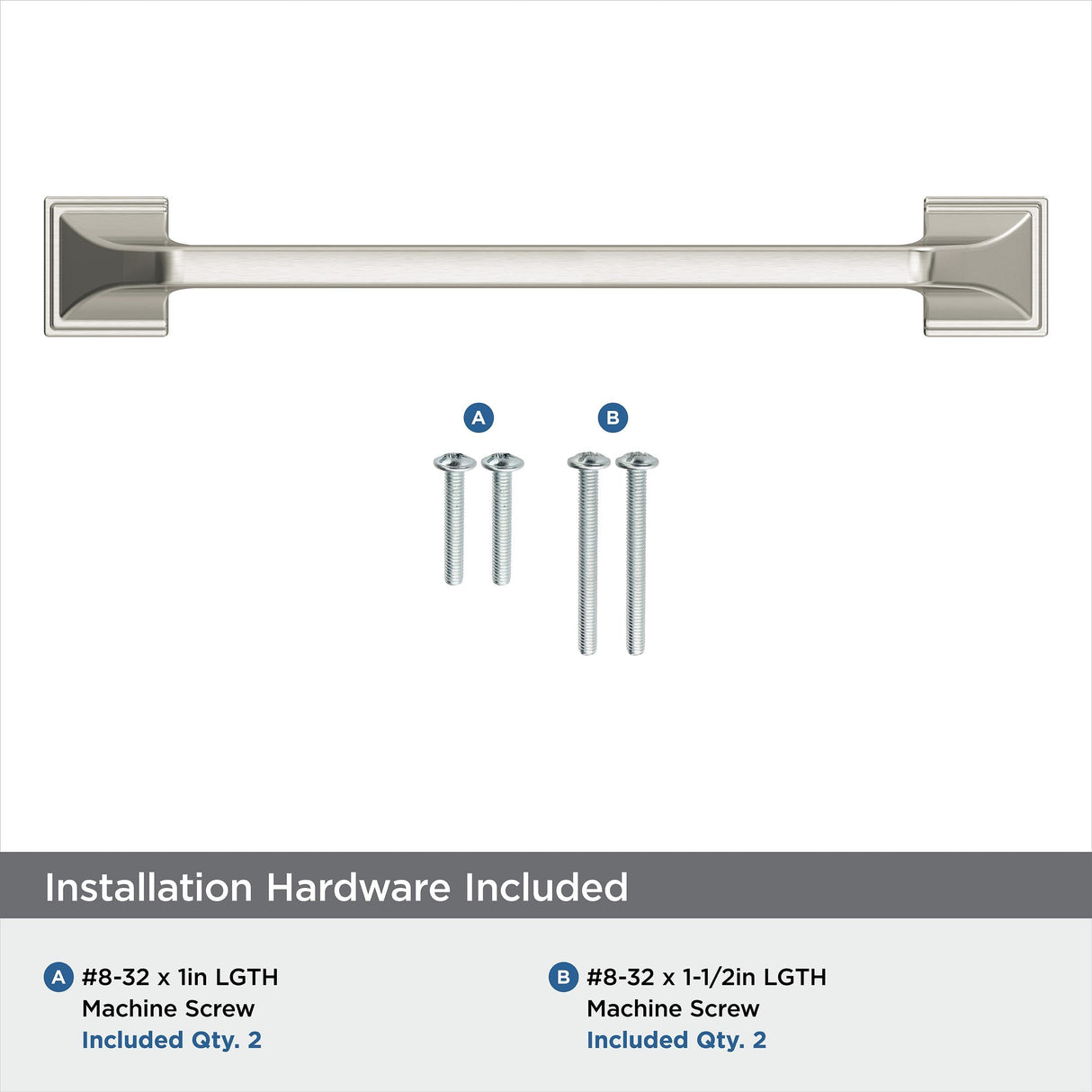 Amerock Cabinet Pull Satin Nickel 6-5/16 inch (160 mm) Center-to-Center Exceed 1 Pack Drawer Pull Cabinet Handle Cabinet Hardware