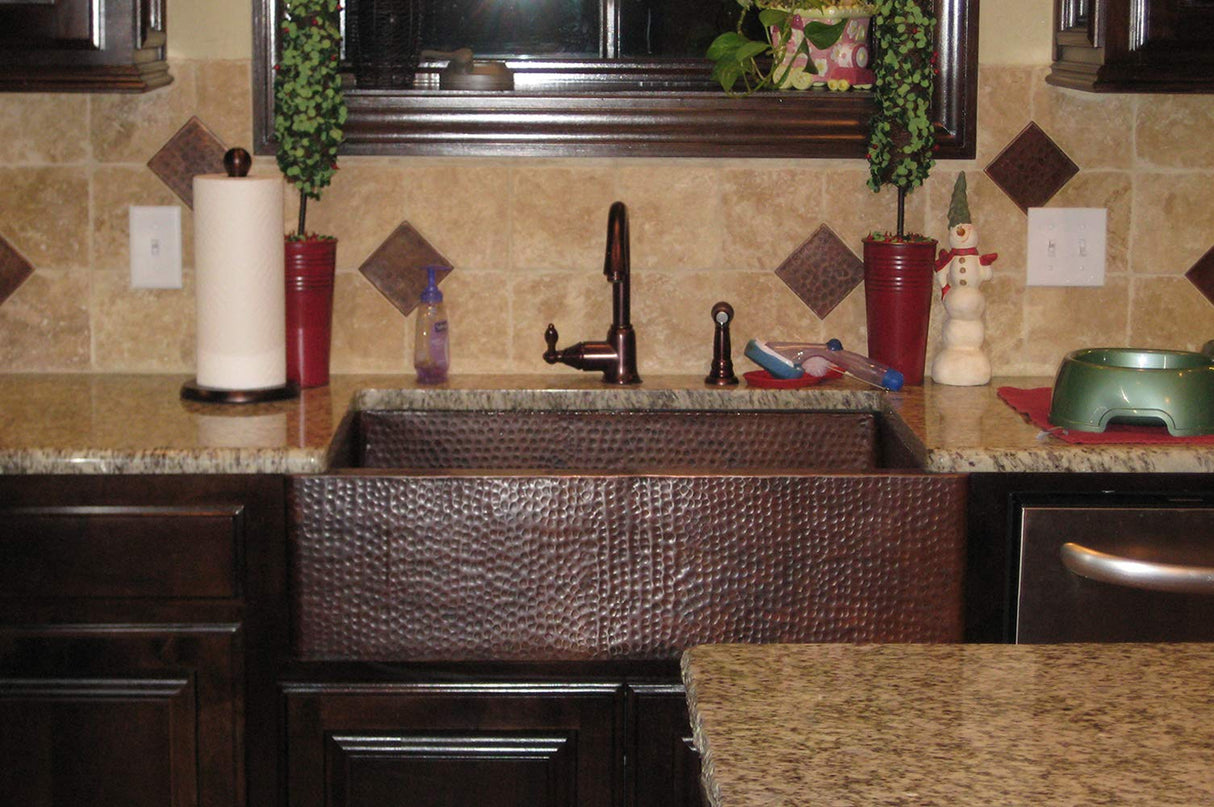 Premier Copper Products T4DBH 4-Inch by 4-Inch Hammered Copper Tile, Oil Rubbed Bronze