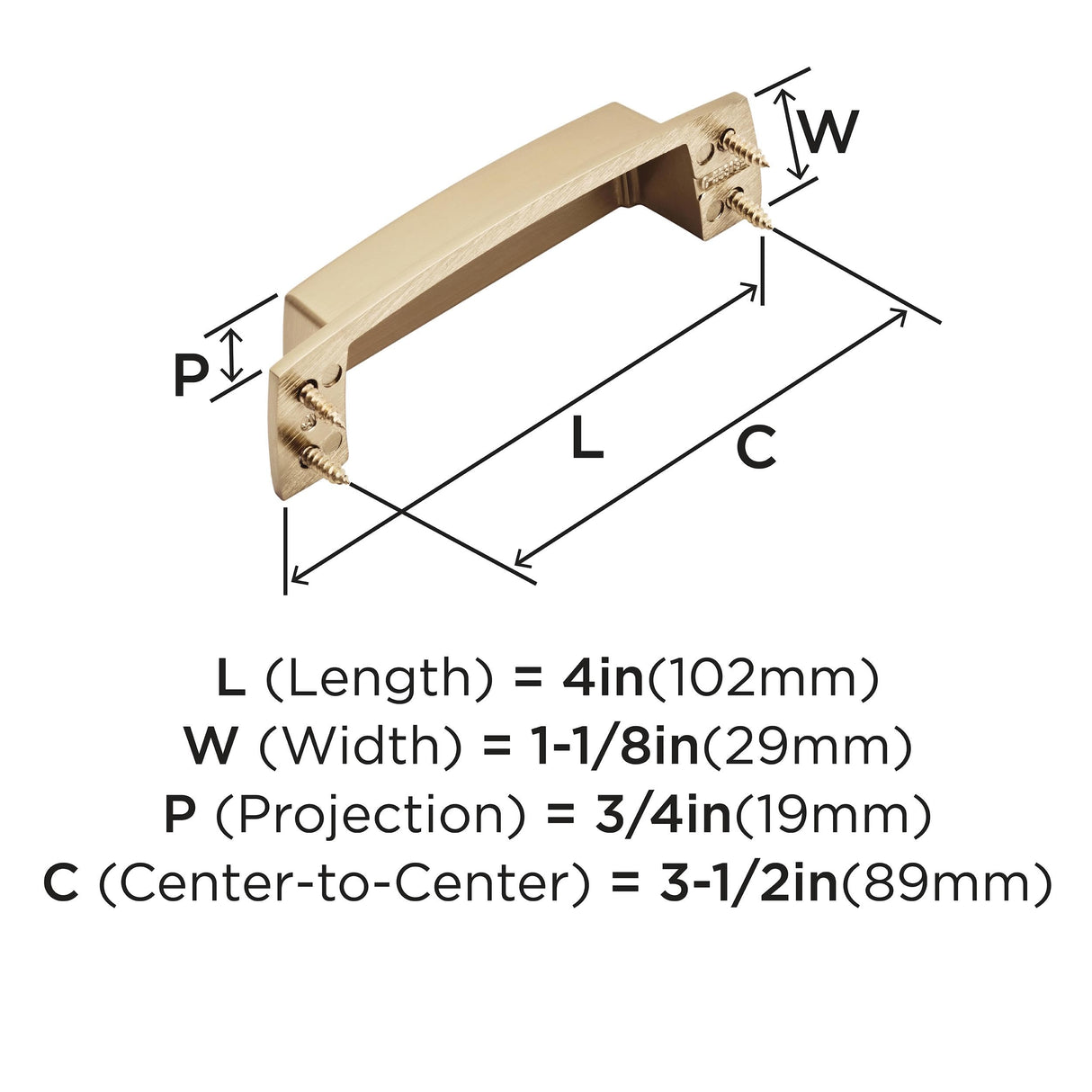 Amerock Cabinet Cup Pull Champagne Bronze 3-1/2 inch (89 mm) Center to Center Highland Ridge 1 Pack Drawer Pull Drawer Handle Cabinet Hardware