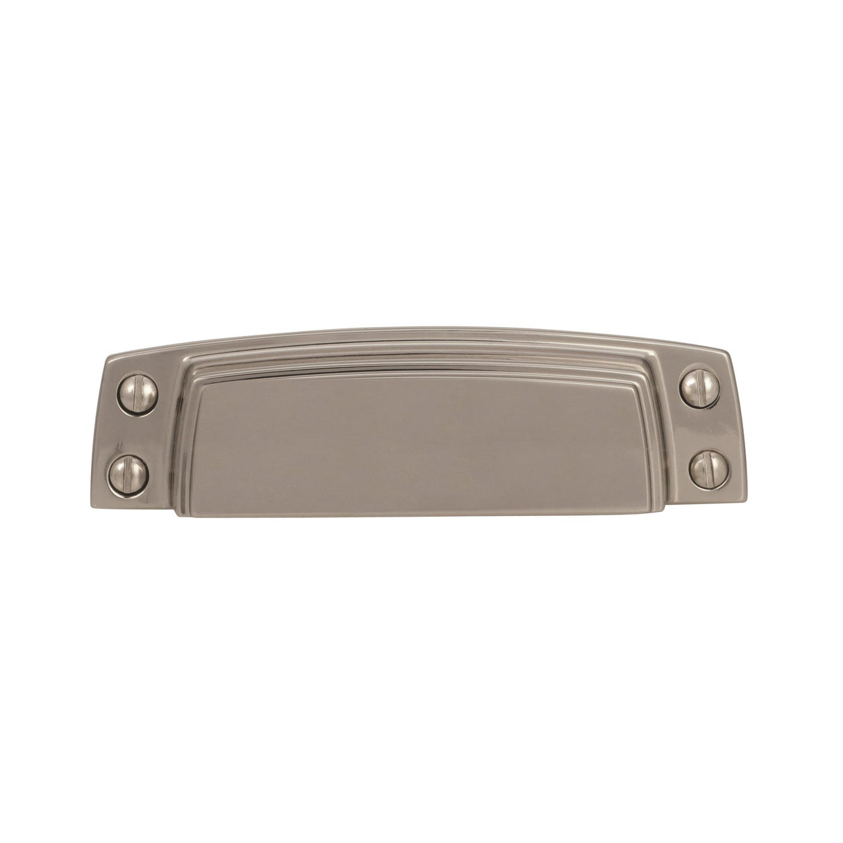 Amerock Cabinet Cup Pull Polished Nickel 3-1/2 inch (89 mm) Center to Center Highland Ridge 1 Pack Drawer Pull Drawer Handle Cabinet Hardware