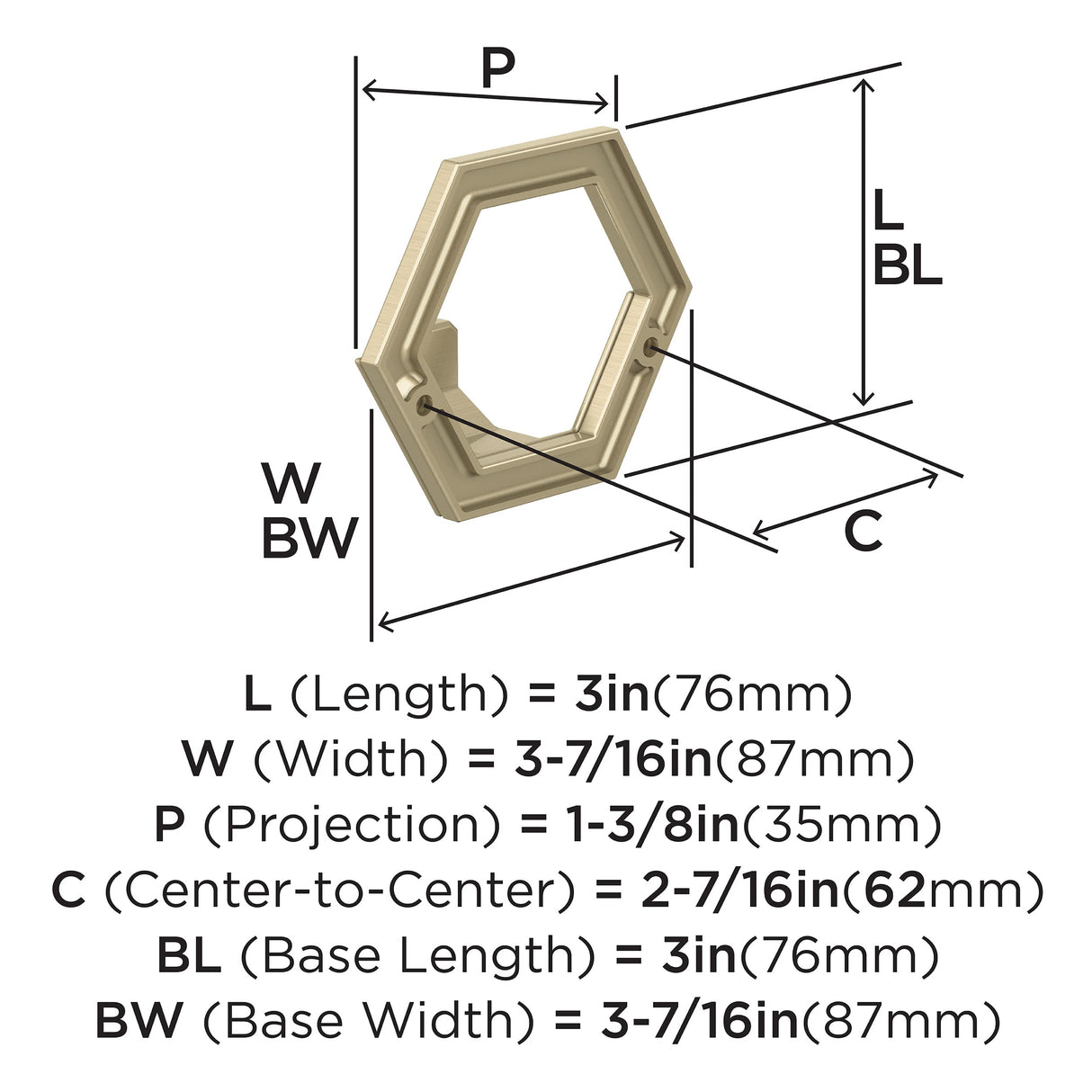 Amerock HBX37015BBZ Prismo Single Prong Decorative Wall Hook Golden Champagne Hook for Coats, Hats, Backpacks, Bags Hooks for Bathroom, Bedroom, Closet, Entryway, Laundry Room, Office