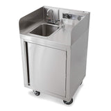John Boos MHS-2624 Commercial Stainless Steel Mobile Hand Wash Station with Integrated 2.5 Gallon Water Heater, 5 Clean and 6 Gray Tanks
