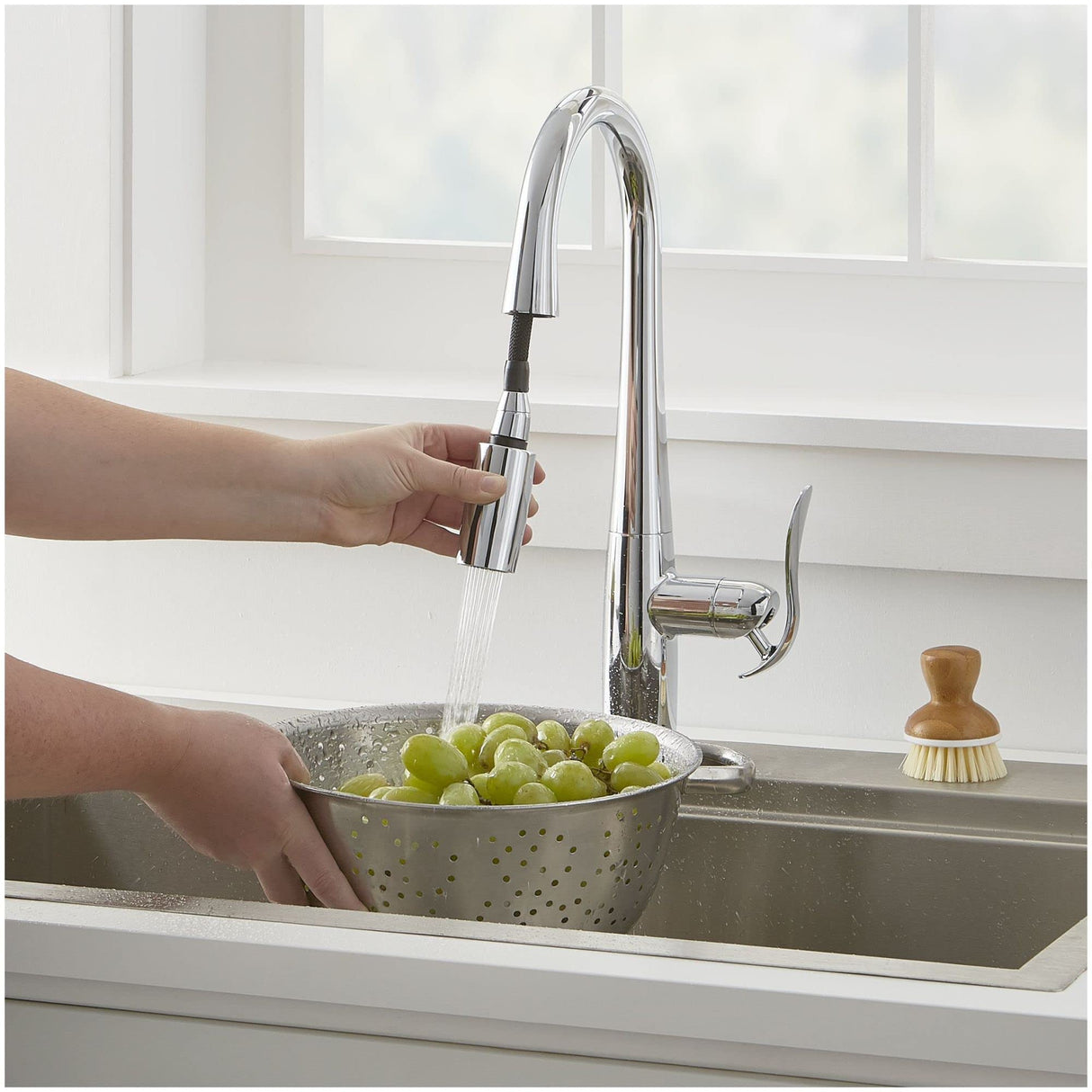 Gerber D150612SS Stainless Steel Selene Single Handle Pull-down Prep Faucet