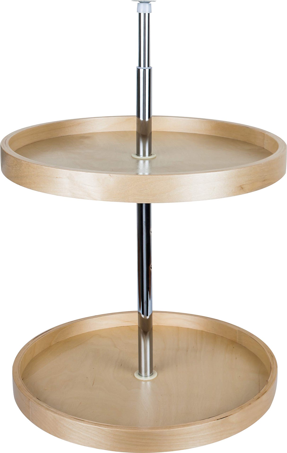 Hardware Resources BLSR224-SET 24" Round Two-Shelf Banded Wood Lazy Susan Set