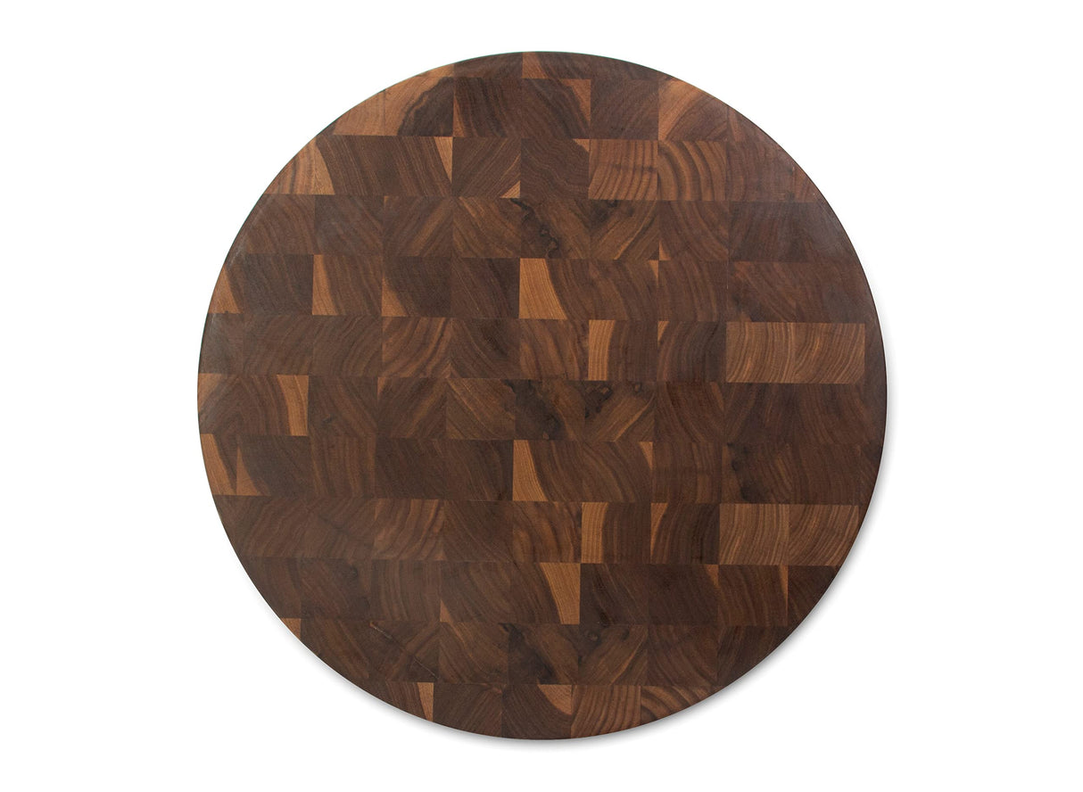 John Boos WAL-CCB183-R Block Classic Collection Walnut Wood End Grain Round Chopping Block, 18 Inches x 3 18DIAX3 WAL-END GR-NON REV-CHOP BL