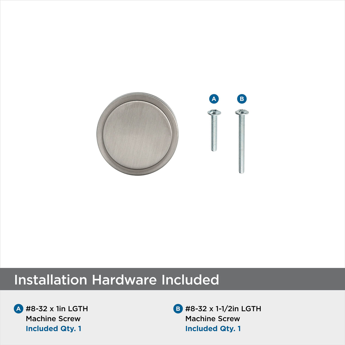 Amerock Cabinet Knob Satin Nickel 1-3/4 inch (44 mm) Diameter Oberon 1 Pack Drawer Knob Cabinet Hardware
