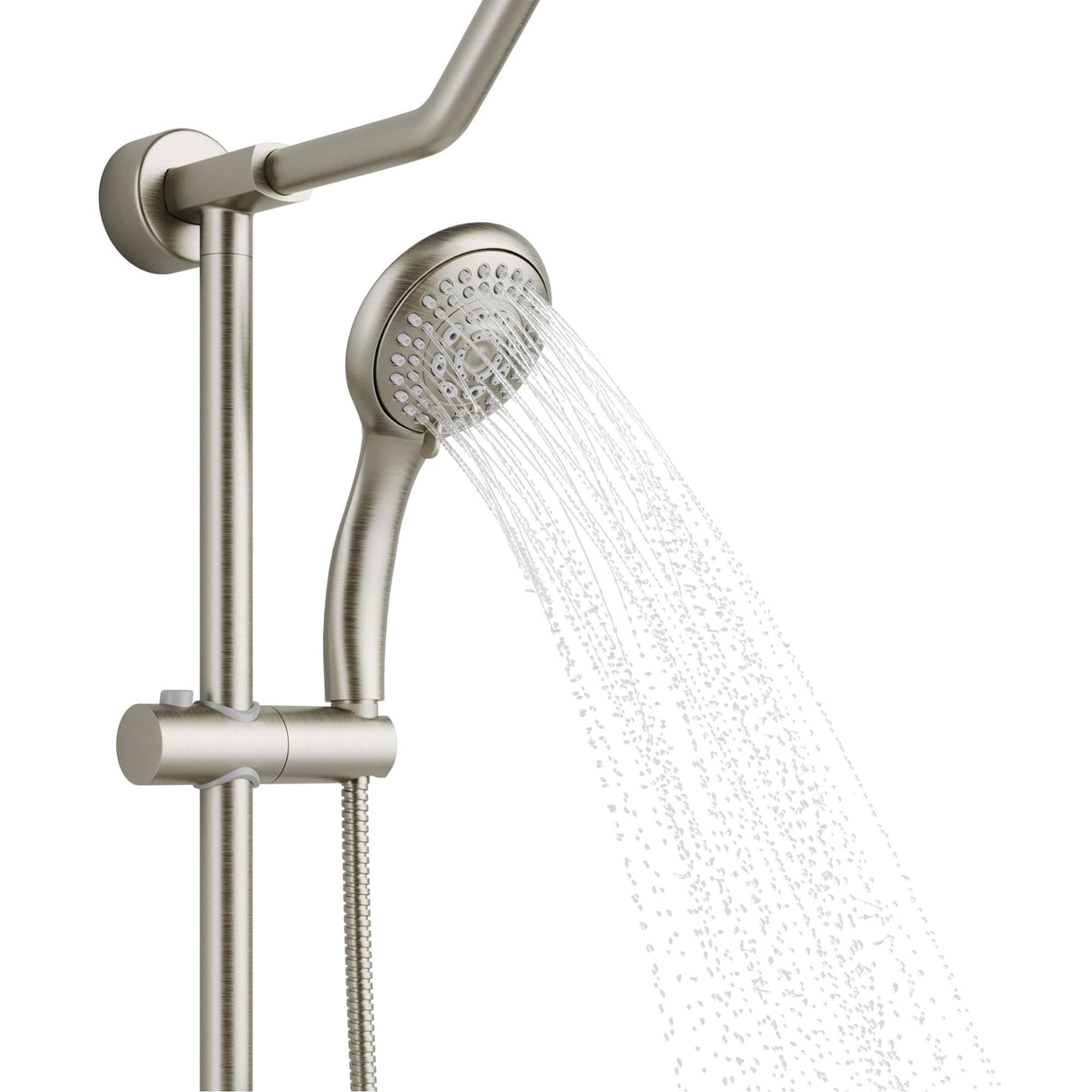 PULSE ShowerSpas 1011-BN-1.8GPM Kauai III Shower System with 8" Rain Showerhead, 5-Function Hand Shower, Adjustable Slide Bar and Soap Dish, Brushed Nickel, 1.8 GPM