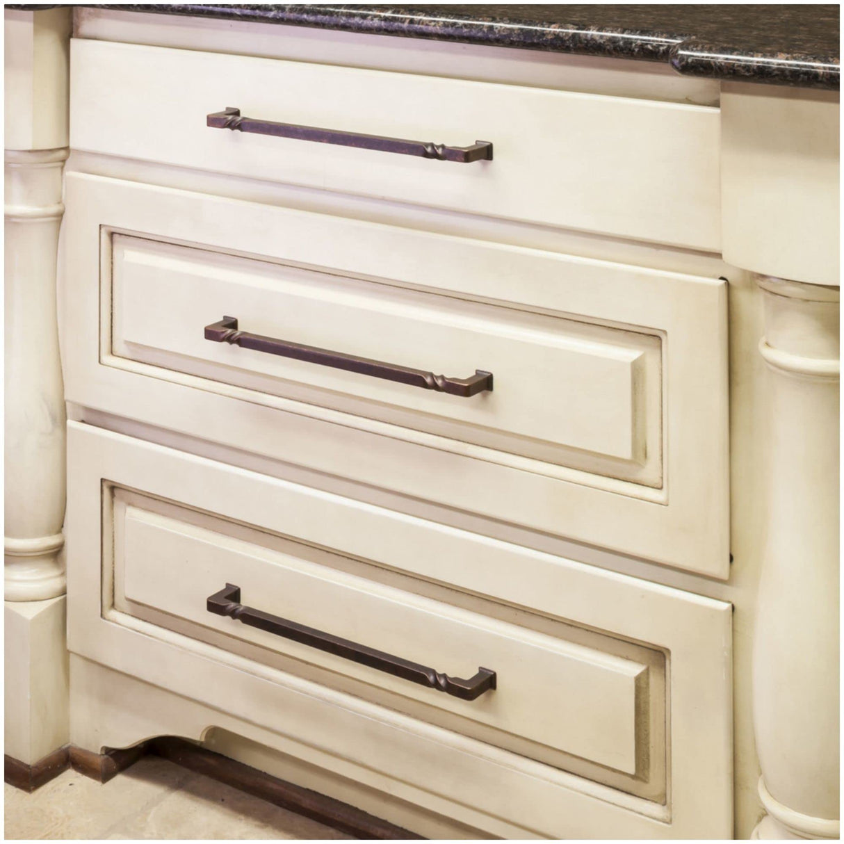 Jeffrey Alexander 602-96BLK 96 mm Center-to-Center Matte Black Rustic Twist Tahoe Cabinet Pull