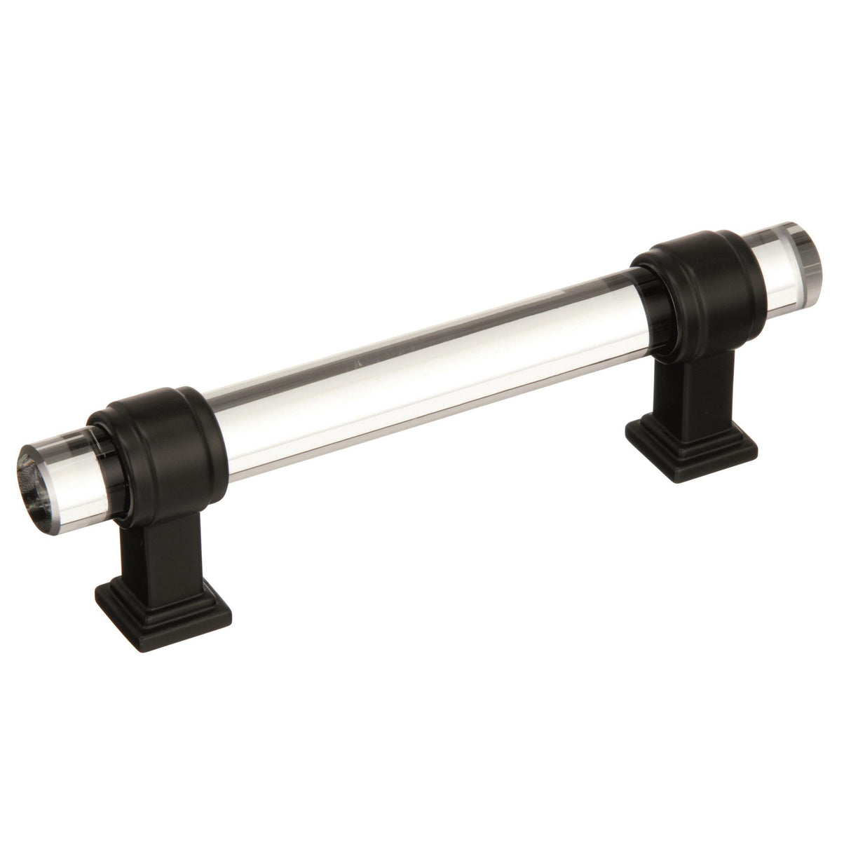 Amerock Cabinet Pull Clear/Black Bronze 3-3/4 inch (96 mm) Center to Center Glacio 1 Pack Drawer Pull Drawer Handle Cabinet Hardware