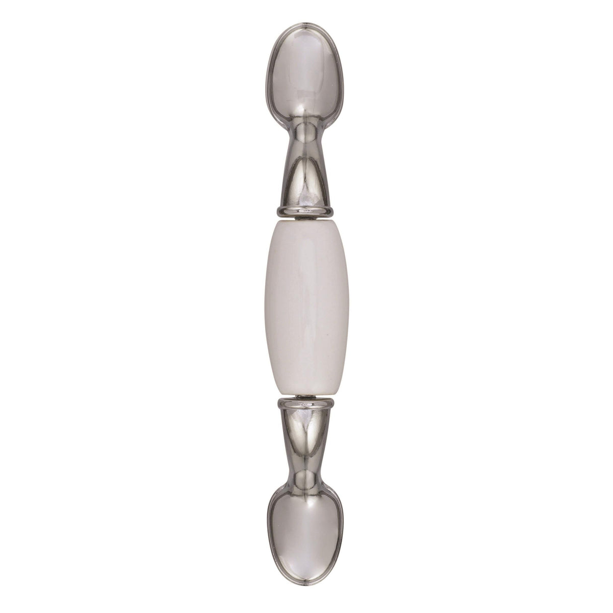 Amerock Cabinet Pull White / Polished Chrome 3 inch (76 mm) Center to Center Everyday Heritage 1 Pack Drawer Pull Drawer Handle Cabinet Hardware
