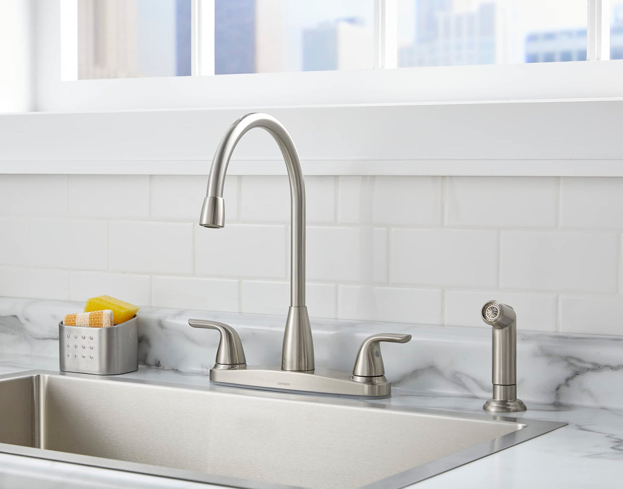 Gerber G0040167SS Viper Two Handle High Arc Kitchen Faucet W/sidespray - STAINLES...