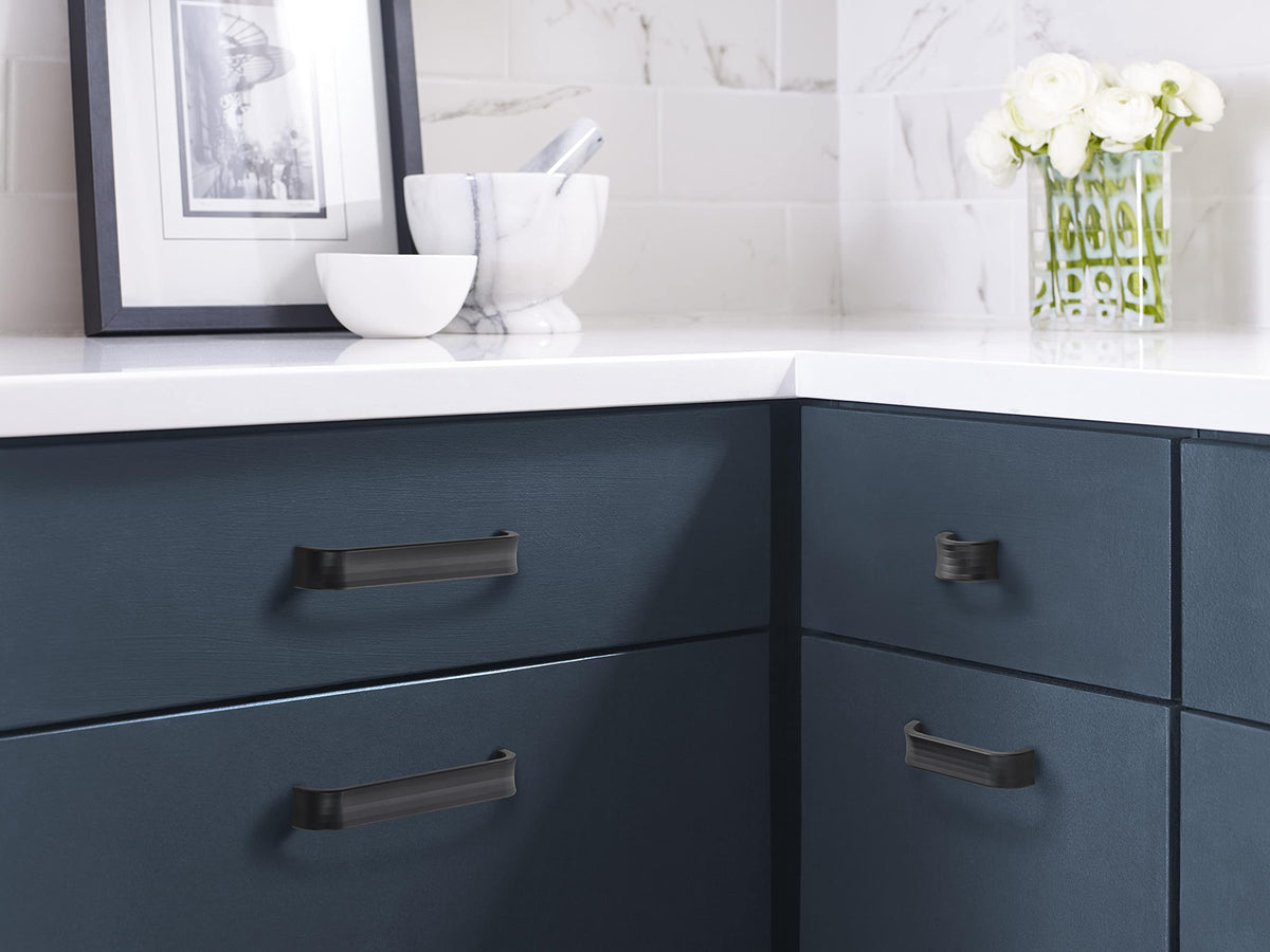 Amerock Cabinet Pull Matte Black 6-5/16 inch (160 mm) Center to Center Concentric 1 Pack Drawer Pull Drawer Handle Cabinet Hardware
