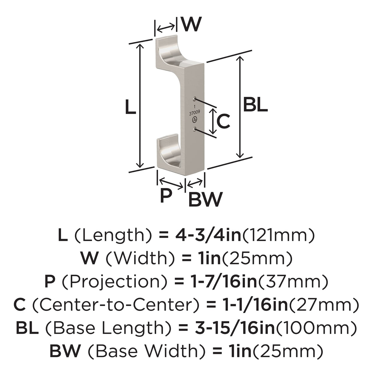 Amerock H37009G10 Bray Double Prong Decorative Wall Hook Satin Nickel Hook for Coats, Hats, Backpacks, Bags Hooks for Bathroom, Bedroom, Closet, Entryway, Laundry Room, Office