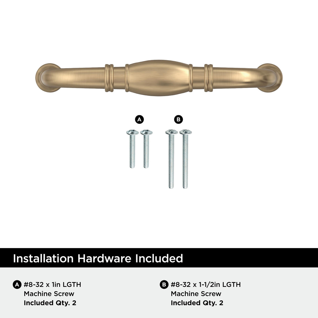Amerock BP55243CZ Champagne Bronze Cabinet Pull 3-3/4 inch (96mm) Center-to-Center Cabinet Hardware Granby Furniture Hardware Drawer Pull