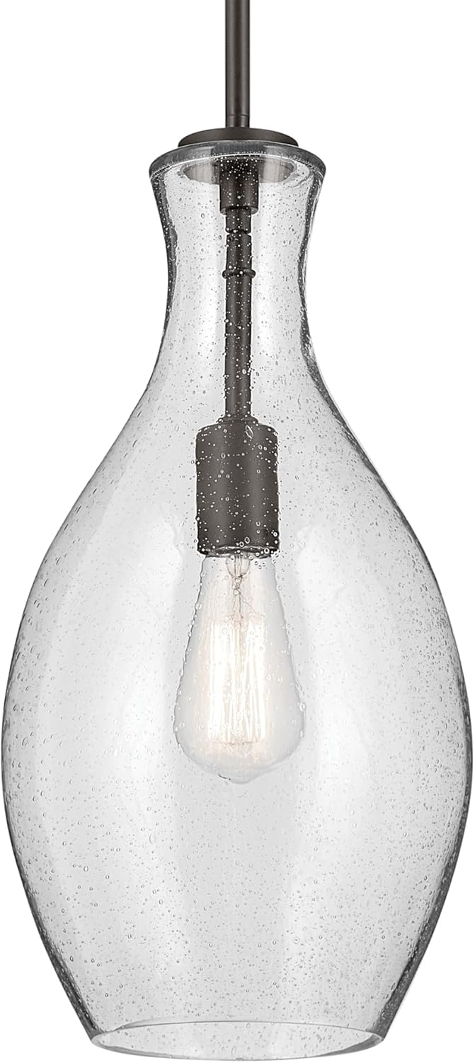 Kichler Lighting Everly 17.75" 1 Light Hour Glass Pendant Clear Glass Olde Bronze 42047OZ