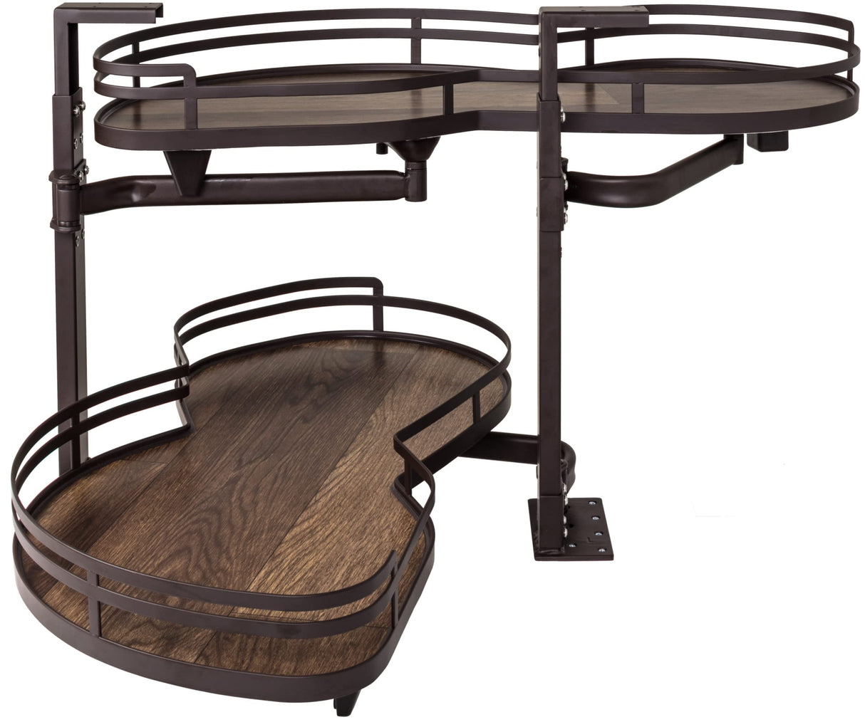 Hardware Resources BCSO215BOWD-LH 15" Oil Rubbed Bronze and Walnut Blind Corner Swingout for Openings on the Left of the Blind