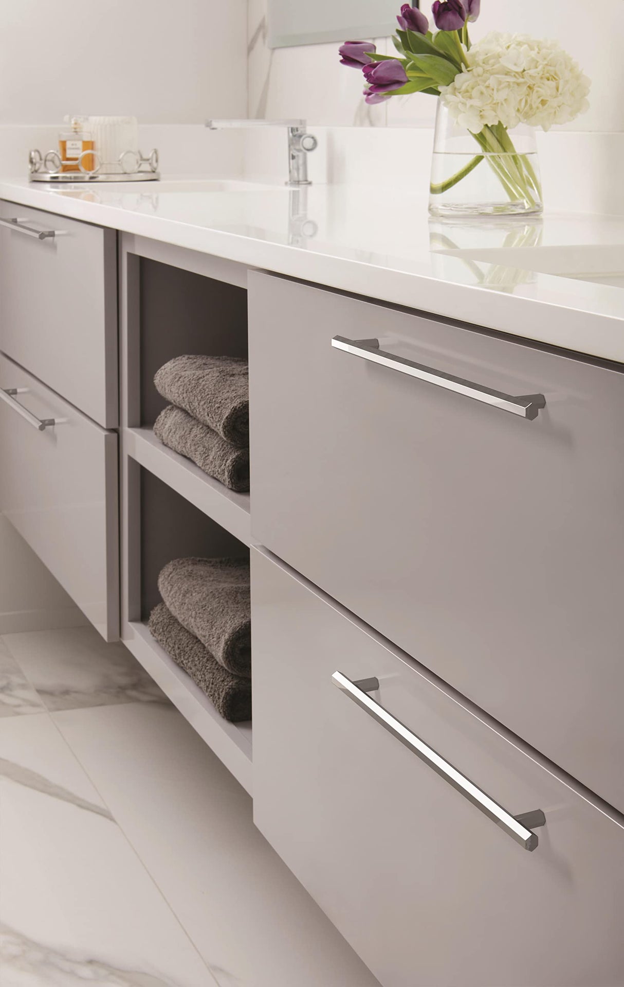 Amerock Cabinet Pull Polished Chrome 10-1/16 inch (256 mm) Center-to-Center Caliber 1 Pack Drawer Pull Cabinet Handle Cabinet Hardware