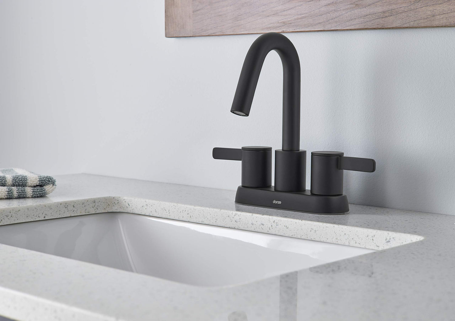 Gerber D301130BS Satin Black Amalfi Two Handle Centerset Lavatory Faucet
