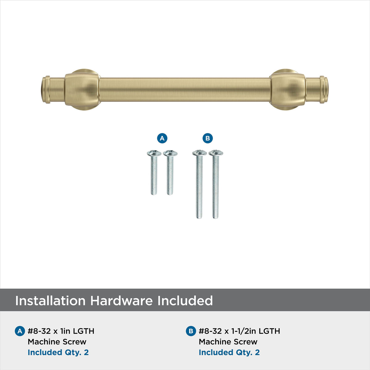 Amerock Cabinet Pull Golden Champagne 3-3/4 in (96 mm) Center-to-Center Drawer Pull Winsome Kitchen and Bath Hardware Furniture Hardware